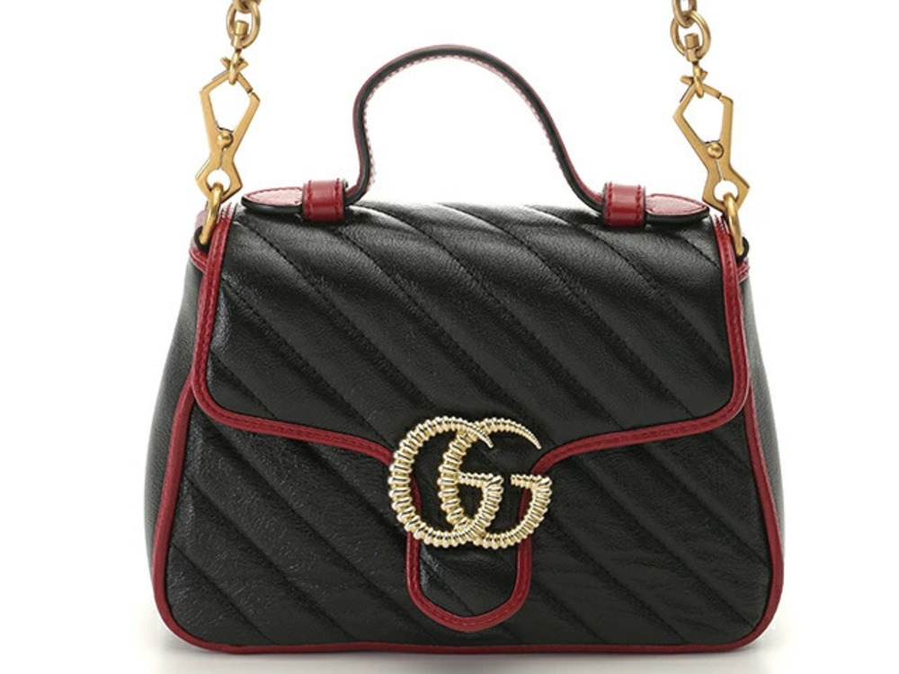 Gucci GG Marmont Top Handle Bag Leather Black